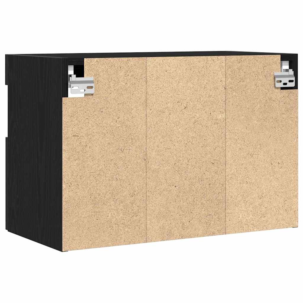TV Wall Cabinet 2 Pcs Black Oak Effect 60 X 30 X 40 Cm
