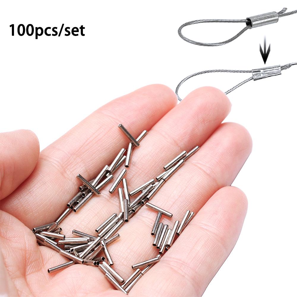 Accessories Zinc Zinc Alloy Copper Tackle Tools Crimp Sleeves Connector Fishing Wire Pipe Fishing Line Tube