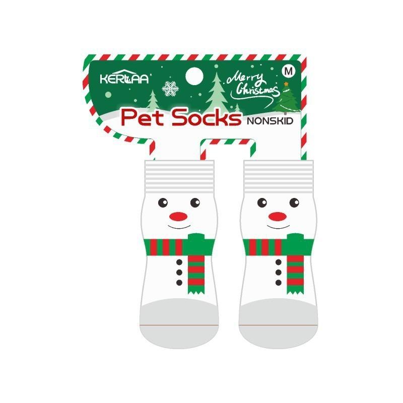 Christmas Dog Socks Elk Snowman Small and Medium Dogs Pet Socks Non-slip Foot Cover Christmas Supplies Pet Products