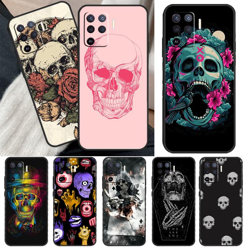 

Чехол с забавным черепом для OPPO Find X3 X5 Pro A9 A5 A31 2020 A15 A16 A52 A72 A1K A83 A91 A54 A74 A94 A53S