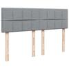 Box Spring Bed with Mattress Light Grey 140 x 190 cm Fabric