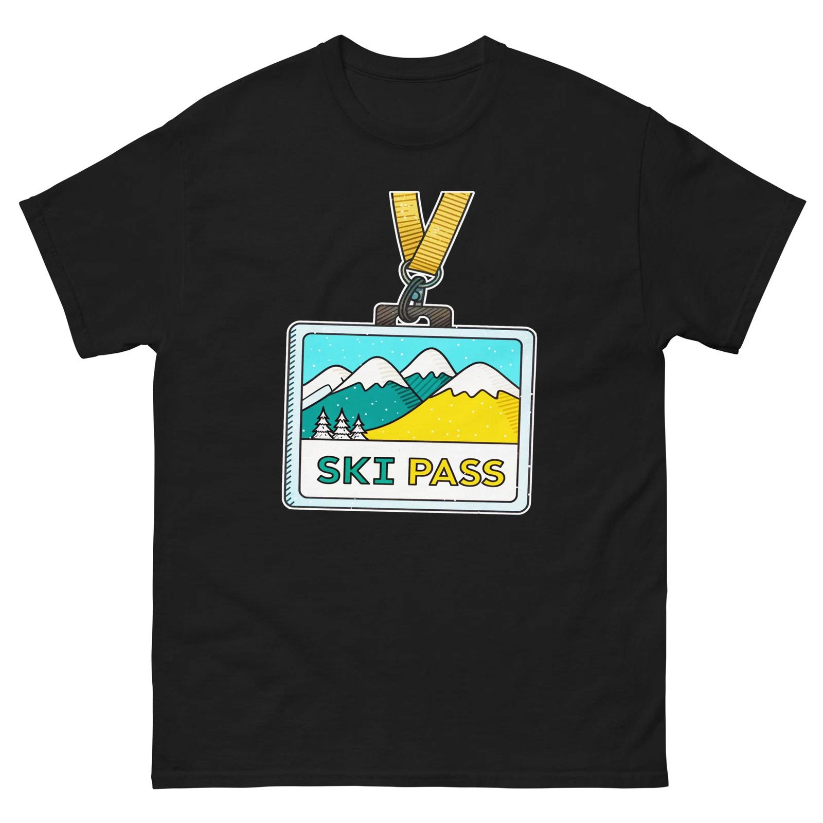 

Ski Pass Mountain Ski Resort Town T-Shirt XL