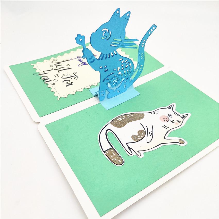 Make Wish Cat Metal Cutting Dies Scrapbooking Album Paper Cards Decorative Crafts Embossing Die Cuts