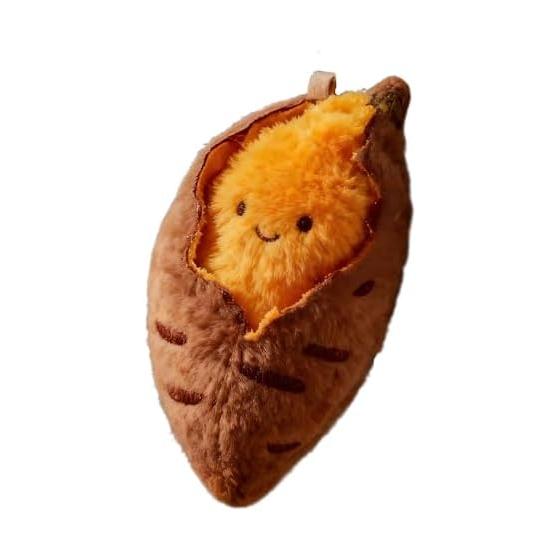 [ASTRULUME] Baked Sweet Potato Plush Toy Keychain Moe Goods 12cm Cute Sweet Potato Strap Fluffy Soft Food Realistic Small Pendant Bag Charm Accessory