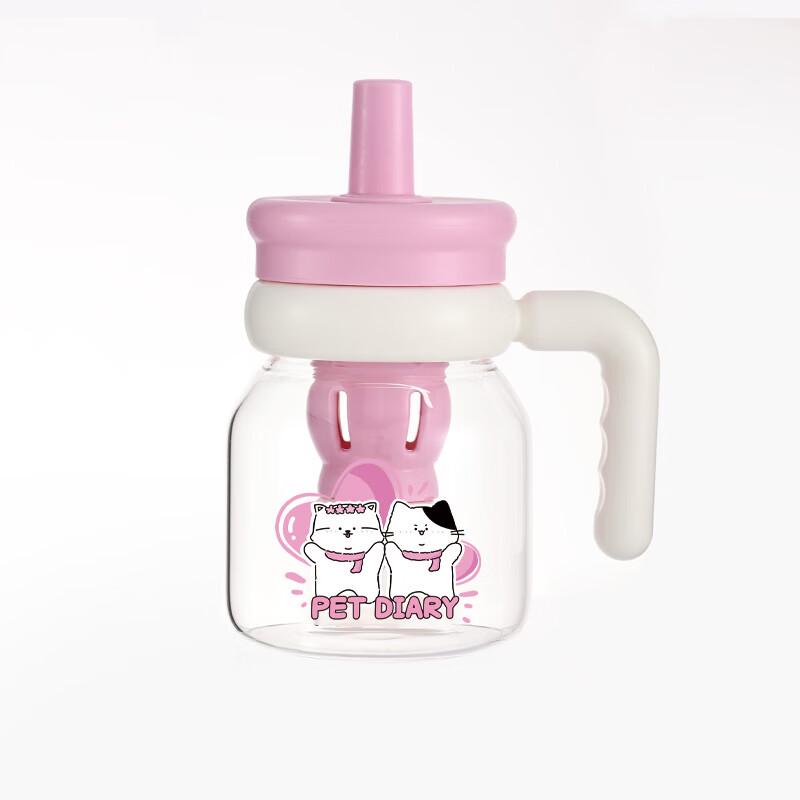 Butelka Shanchongshan w kształcie tykwy z wysokoboranowego szkła ze słomką