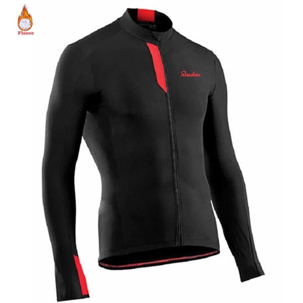 2025 Raudax Winter Thermal Fleece Cycling Jersey Set Warmer Ropa Ciclismo Men Long Sleeve MTB Cycling Clothing Triathlon Suit
