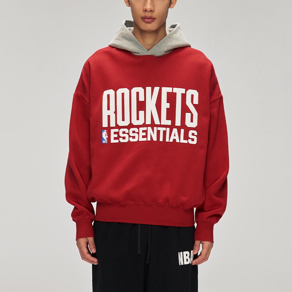 Fear of God Essentials Rockets Sport Hoodie Red/Concrete Heather Men Tops 192NB256418F