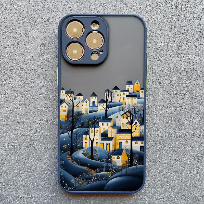 Snow falls forest Landscape Phone case For iPhone 16 15 14 13 12 11 Pro Max Mini X XR XS 15 7 8 Plus Shockproof Protection Cover