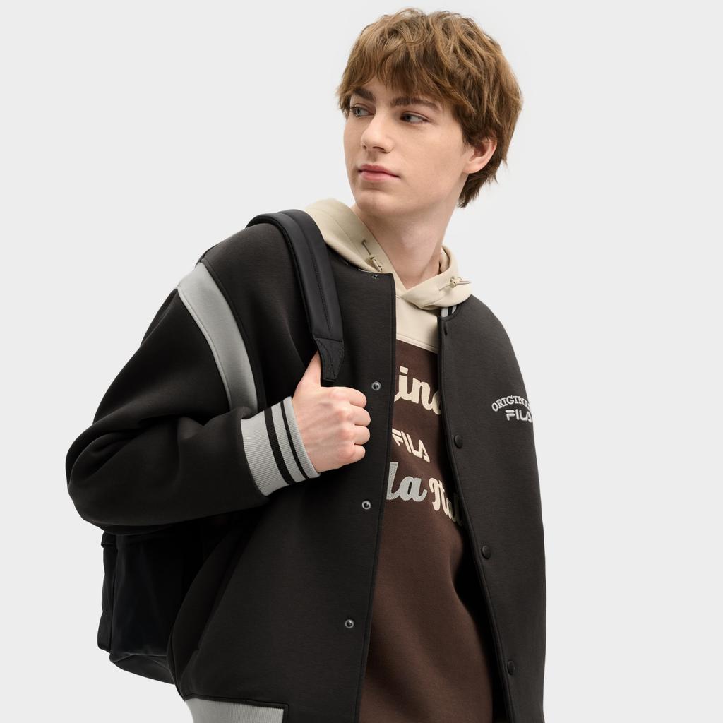 New FILA ORIGINALE Baseball Jacket Men's Coffee Brown F11M519502F-BN
