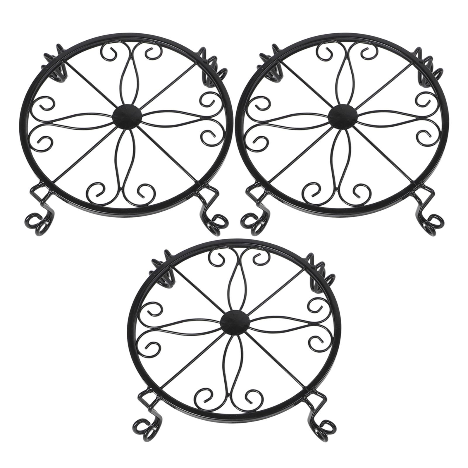 Charm Floral Pattern Design Floor-Standing Flower Rack Iron Plant Stand A
