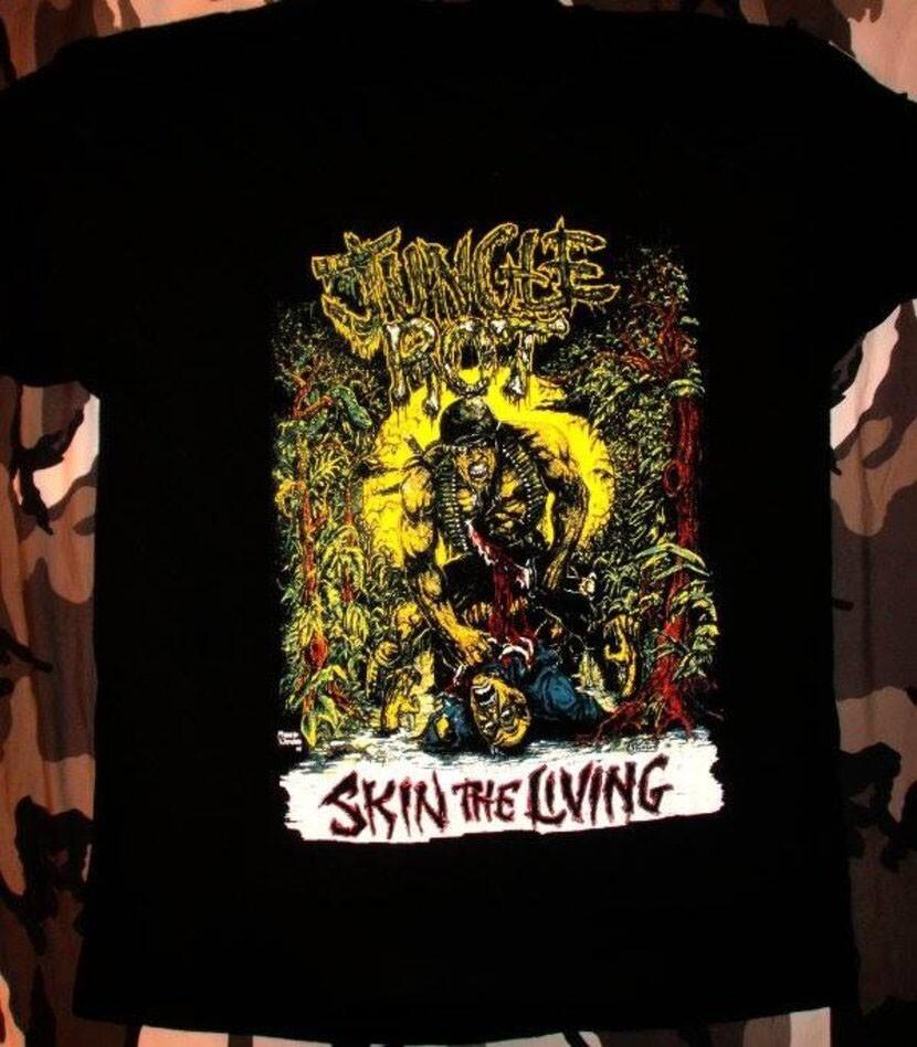 Jungle Rot - Skin The Living T-shirt Black Cotton All Sizes BO1067 Unisex T-Shirt XXL