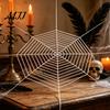 Window Door Hanging Web Halloween Giant Spider Decorations, Large Fake Furry Decorations for Outdoor, Indoor, Yard, Home, Haunted House Decor