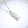 3 Stück*0,5 Karat Moissanit 1,5 CT Anhänger Halskette 18K Weißgold Sterling Silber Vier Krallen Mode Halskette Geburtstagsgeschenk Schmuck