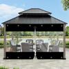 420 g/m² PVC-Plane Transparent mit Reißverschluss, Wasserdichte Plane für Gartenmöbel, Veranda, Pergola