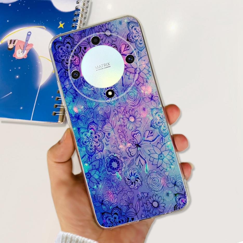For Honor X9b 5G Case ALI-NX1 Cute Cat Butterfly Painted Cover Soft Silicone Phone Cases For Honor X9b X 9b HonorX9b Soft Fundas