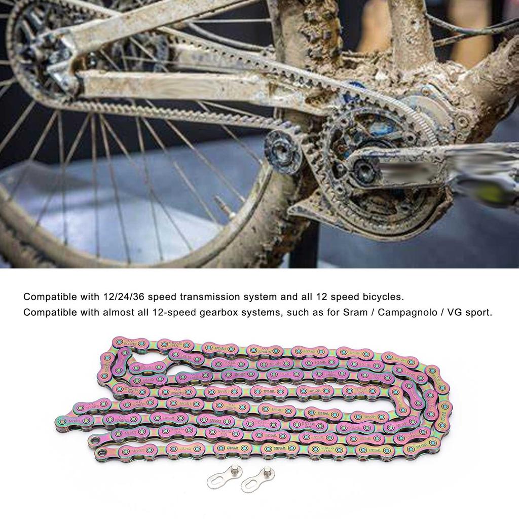 12 Speed Bike Chain 1/2x11/128 Inch 126 Links Lightweight Chain for Mountain Road Bike