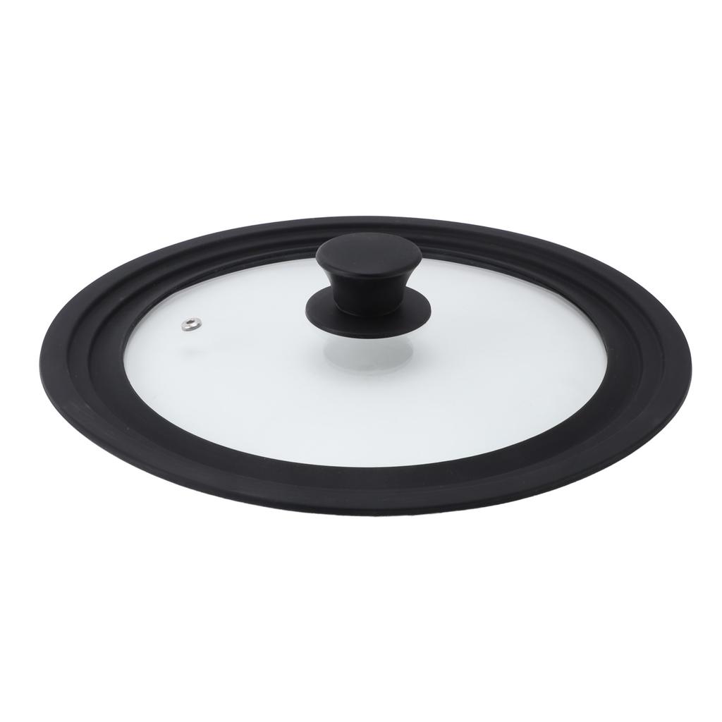 Round Glass Pot Lid Heat Resistance Silicone Rim Universal Kitchen Pan Cover for 24cm 26cm 28cm
