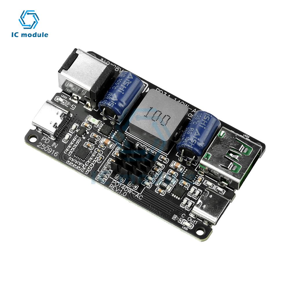 PD 140W Hochleistungs-DC-Abwärtswandler Dual-Port Schnelllade-Modul Typ C USB-Ladegerät mit voller Protokollunterstützung (PD3.1/QC4+/PPS)
