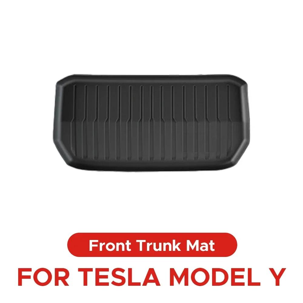 For Tesla Model Y 2025-2025 Front and Back Trunk Mat TPE Carpet Waterproof Weather-resistant Pads Up and Down Layer Mats