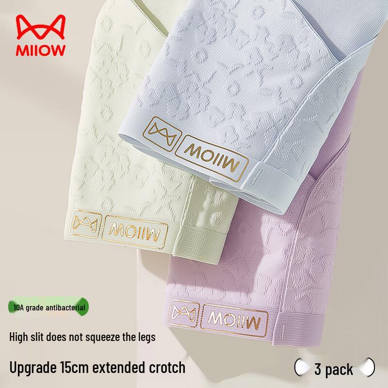 

MaoRen Women s Cotton Breathable Anti-Bacterial High-Cut Briefs (3-Pack) M