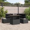 VidaXL 5-Piece Garden Dining Set with Cushions Black Poly Rattan Acacia 3349960