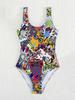 Modischer Cartoon-Print Hohe Taille Bauchkontrolle Spezieller Stil Bikini Badeanzug Für Damen