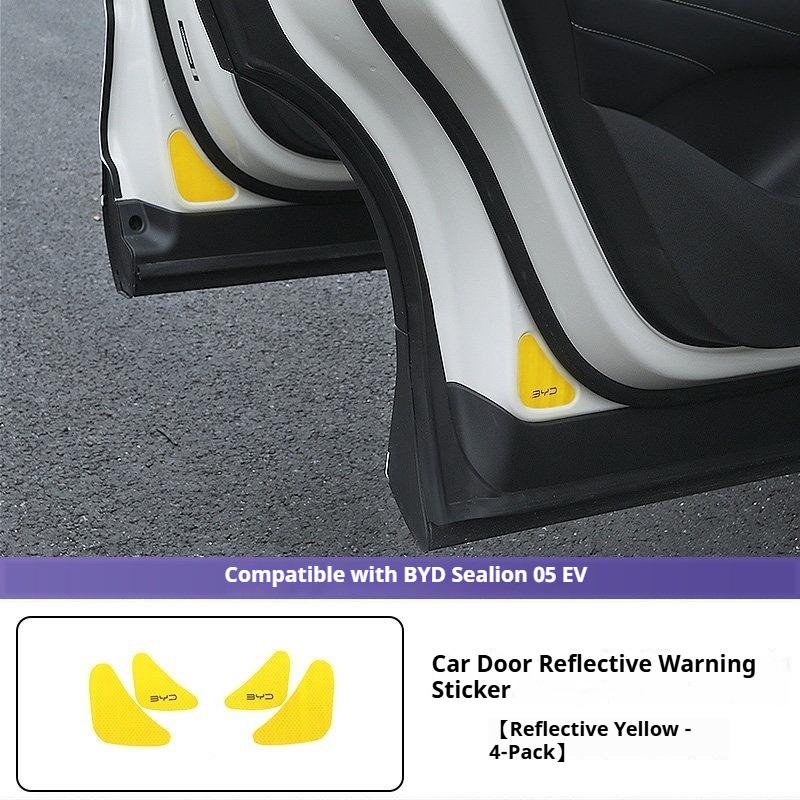 For BYD Sea Lion 05 EV Door Reflective Sticker Trunk Switch Warning Reminder Sticker Exterior Decoration Sticker Car Accessories