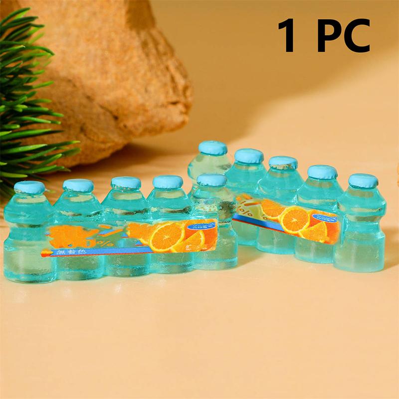 

1 шт., аксессуары из смолы для самостоятельного изготовления, миниатюрная модель бутылки для сока и напитков в кукольном домике, мини-игровая кухня для кукольной еды синий