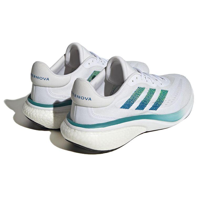 Adidas Supernova 3 Comfortable Fashion Mesh Fabric Shock Absorption Non-Slip Low-Top Long Distance Running Shoes Unisex Sneakers White Green HQ1806