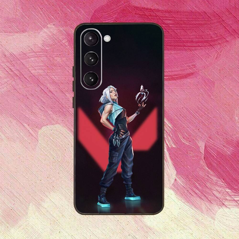 Cool Game V-Valorant J-Jett-ES Phone Case Black Silicone Soft For Samsung Galaxy A73,A72,A71,A70,A53,A52,A51