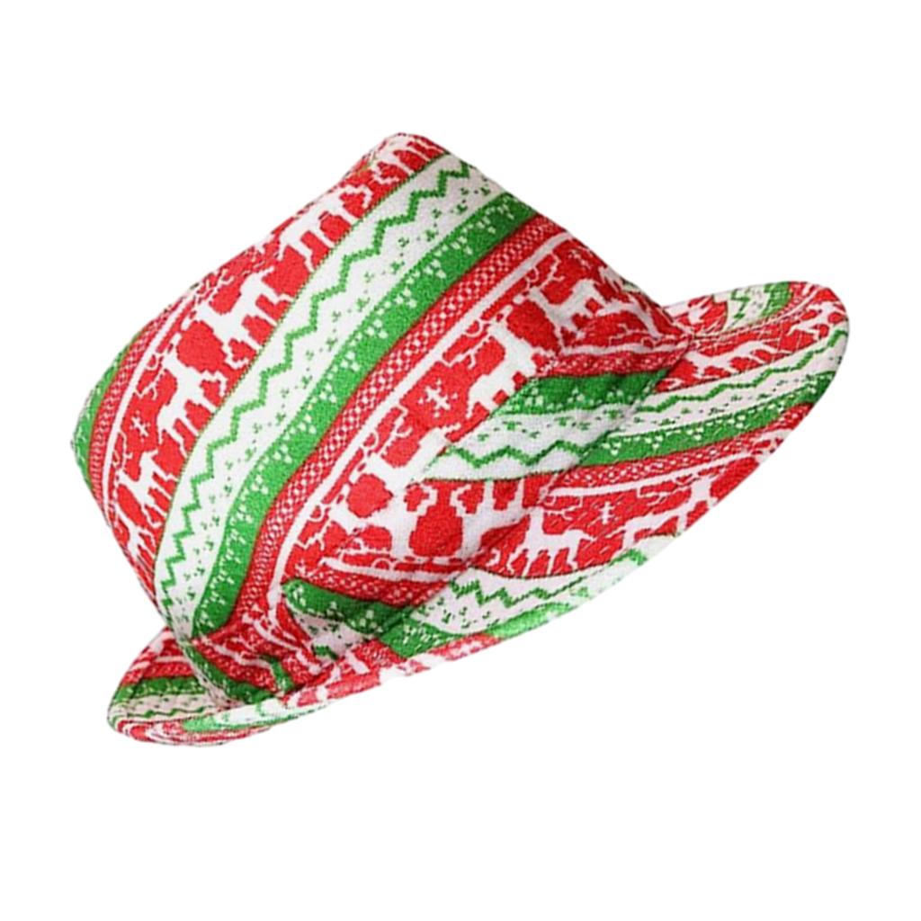 Unisex Fedora Hat Christmas Flat Top Hat Universal Size Holiday Cosplay Party Hat ConcertTour Dressing Novelty Costume