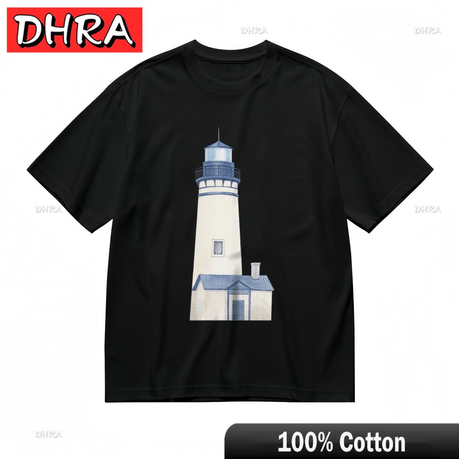 

Womens Fashion Comfortable Classic TShirt Lighthouse Printed 100 Cotton Tee Cool Trendy Cute Tees Tops Women Boyfriend 3XL
