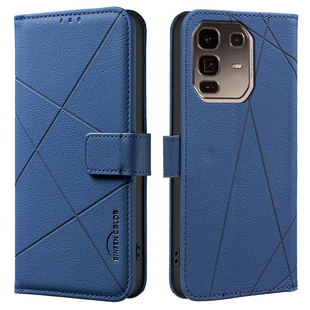 For Infinix Note 50 Pro+ 5G Case BINFEN COLOR BF35 Geometry Imprinted Leather Phone Cover RFID Blocking Wallet Stand