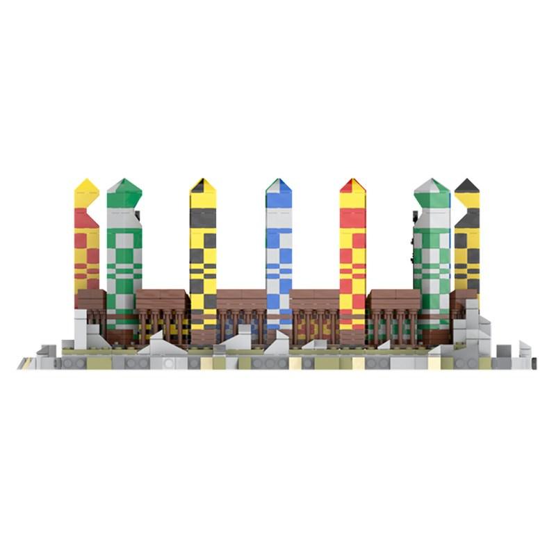 Buildmoc Creative Expert Magic School Quiditchs Pitch Sports Venue Architecture City House MOC25430 Building Blocks Toys for kid