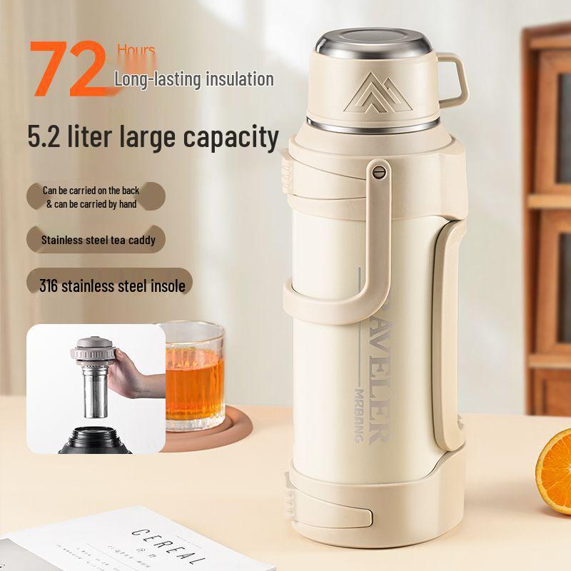 316 Stainless Steel Insulated Kettle, Large Capacity, Portable Outdoor Cup, Car-Mounted Hot Water Bottle