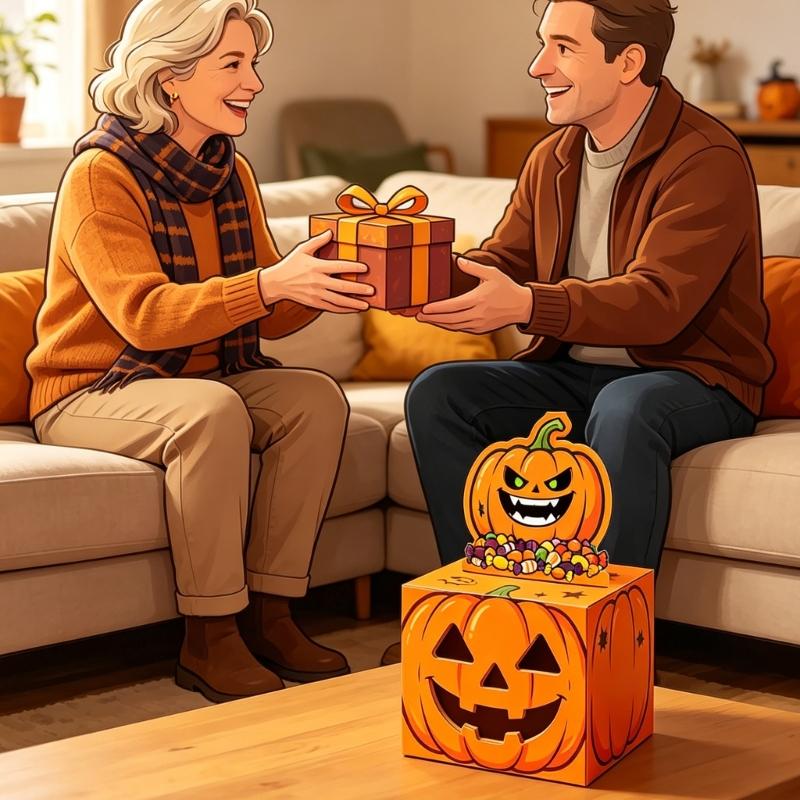 Character Face Pull out Money Gift Box Halloween Theme Paperboard Cash Reveal Box for Halloween Party Tables Decoration