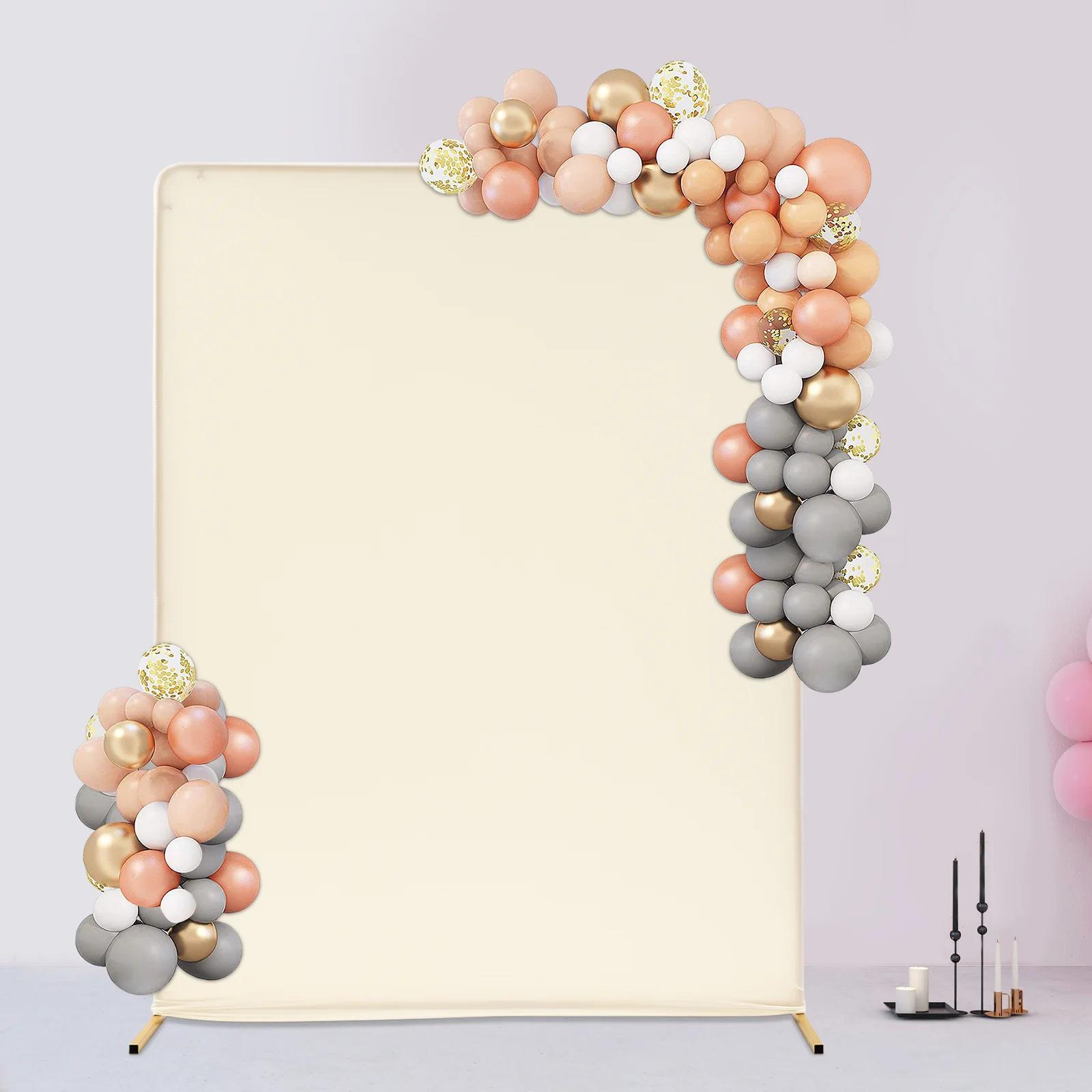 

1.5 * 2m wedding pole bracket with tie rod+elastic cloth cover 19 round tube - gold bracket+beige cover, , high-quality, L