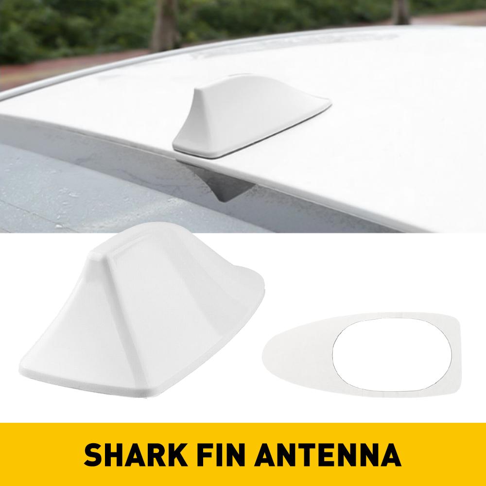 1Pcs Universal Car Radio Antenna Shark Fin Roof Decorative Antenna with Adhesive Tape Base with FM/AM Radio Function For Cars