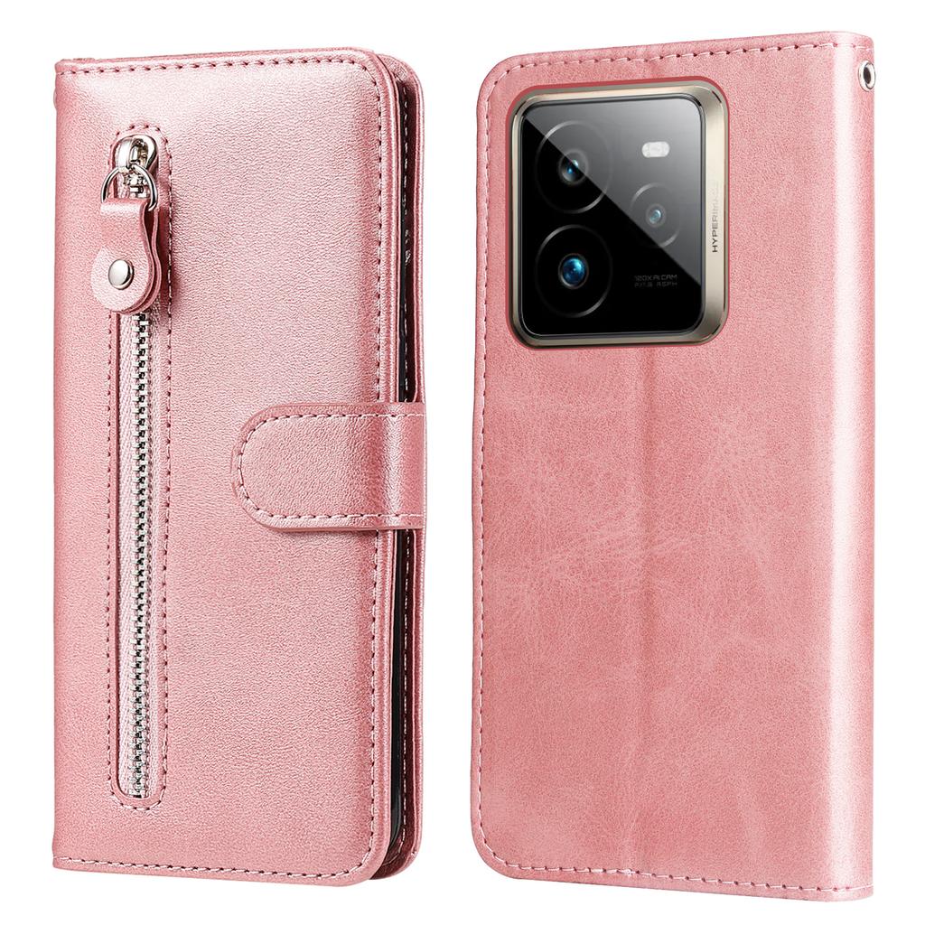 For Realme GT 7 Pro 5G Case Zipper Wallet Calf Texture PU Leather Phone Cover
