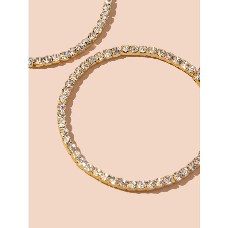 Popular Jewelry, Diamond Claw Chain, Exaggerated Large Earrings, Round Circle Earrings, Fashionable Earrings.