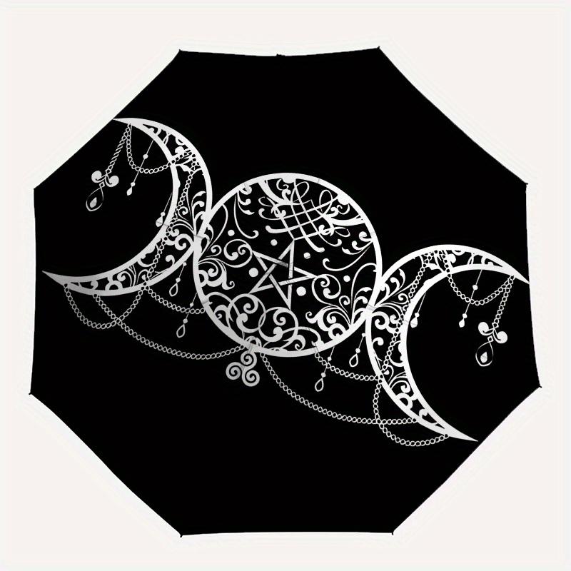 Triple Moon Goddess Symbol Sticker Decal for Car LaptopUmbrella, Portable 3-Fold Compact Umbrella for Men & Women Gift