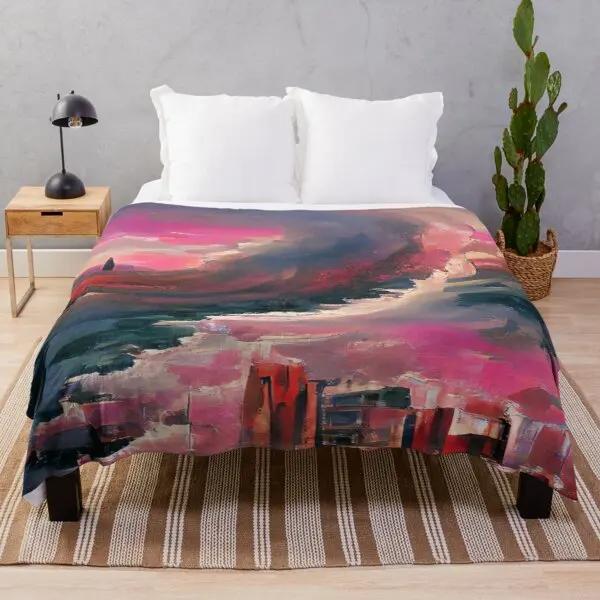 Scenery Flannel Throw Blanket Mountain Cloud Snow Beautiful Landscape Blanket For Boys Girls Gifts King Queen Size Lightweight