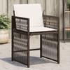 Vidaxl Garden Chairs With Cushions, 4 Pcs, Brown, Poly Rattan