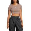 Adidas Originals Essentials Brand Logo Skin-Friendly Comfortable Short Sleeve T-Shirt Women T-Shirts Brown JC9030