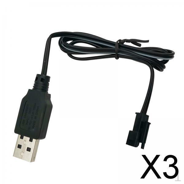 

3x3.6V Ni/Cd Battery Charging Cable USB to SM Plug for RC Car Drone Robot