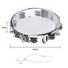 8 Inch/10 Inch Tamboerijn Handbel Handtrommel met Dubbele Rij 14 Stuks Metalen Bekkens Rammelaars Percussie-instrument
