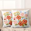 1 Pieces Floral Ladybug Print Square Throw Pillow Covers Pattern Cushion Cover Suitable For Sofa Bedroom Car Pillow Cover