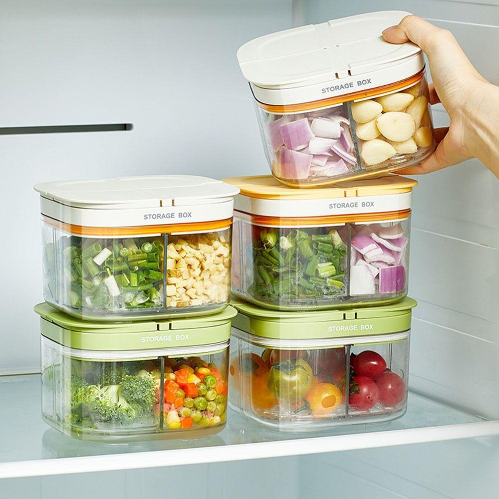 4 Grids Refrigerator Sealed Box BPA Free Kitchen Food Crisper Case Meal Preps