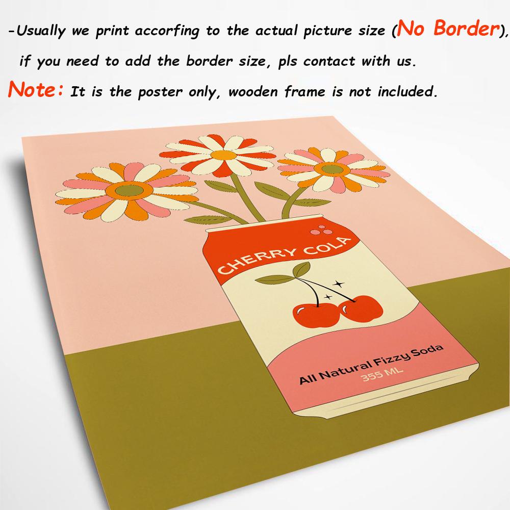 Abstrakte Gänseblümchenblume Kirschvase Poster Küche Essen Butter Kaffee Drucke Wandkunst Leinwandmalerei Dekor Bilder Wohnzimmer