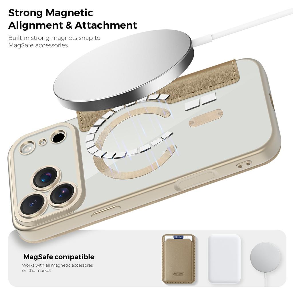 For iPhone 17 Pro Max Case Compatible with MagSafe RFID Blocking Leather Phone Cover